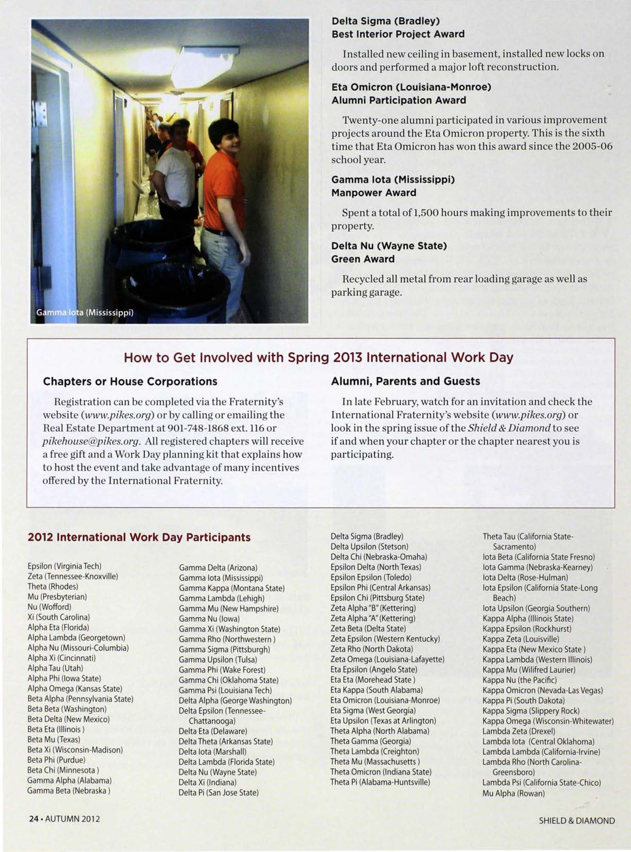 2012 International Work Day Participants